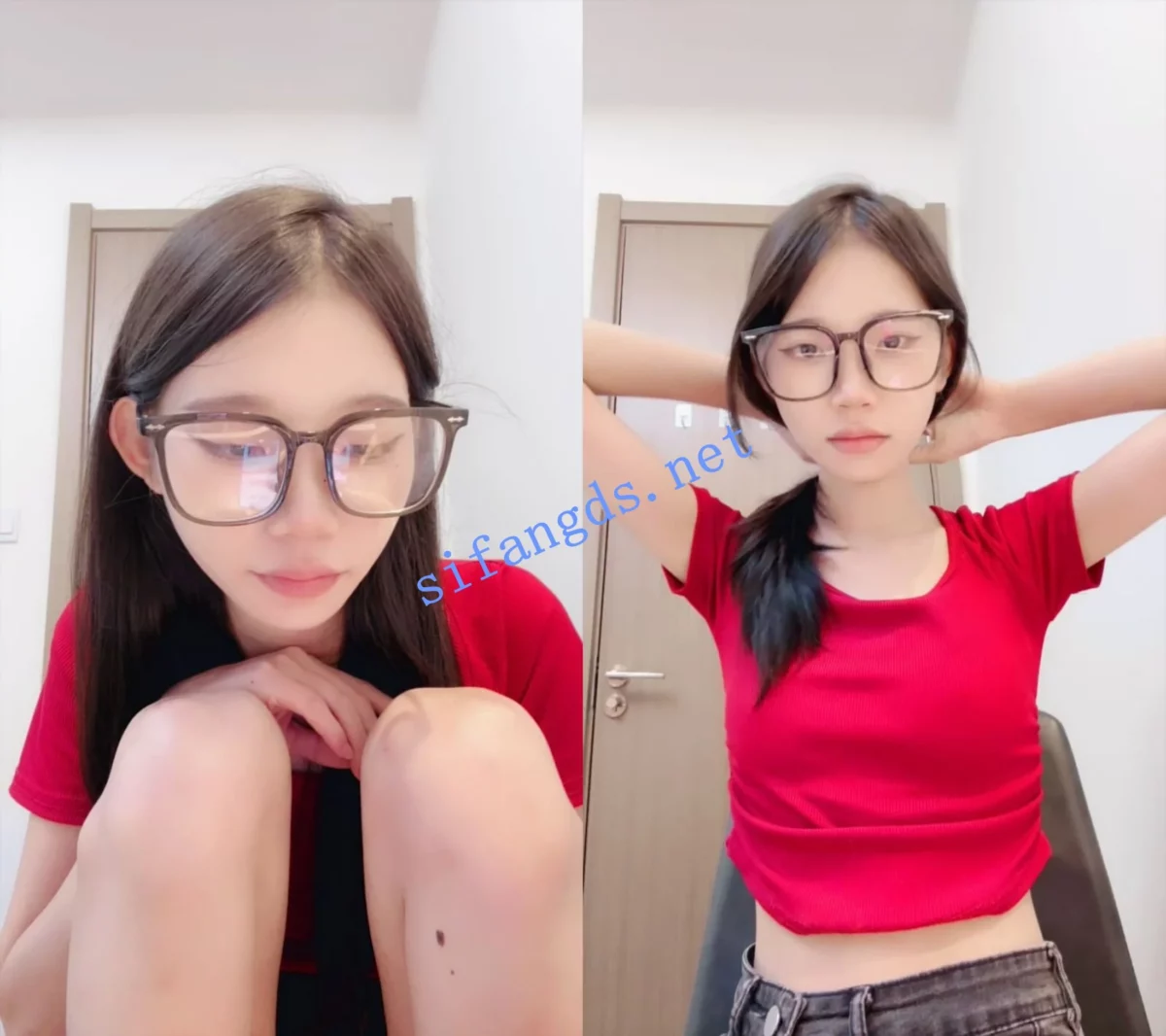 ██【广西嫩妹】戴着眼镜，飞机场学生妹，收费房自慰秀